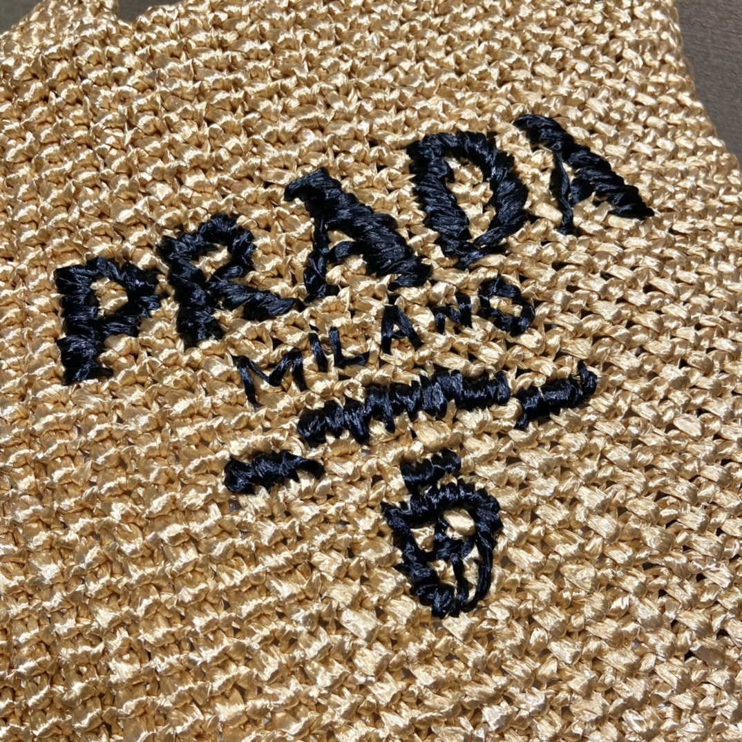 PR BEIGE RAFFIA TOTE BAG 18.5IN/47CM