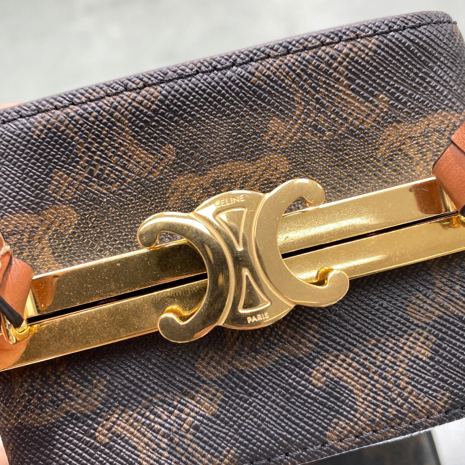 CE Triomphe Minaudiere In Triomphe Canvas Brown For Women 4in/10cm