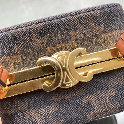 CE Triomphe Minaudiere In Triomphe Canvas Brown For Women 4in/10cm