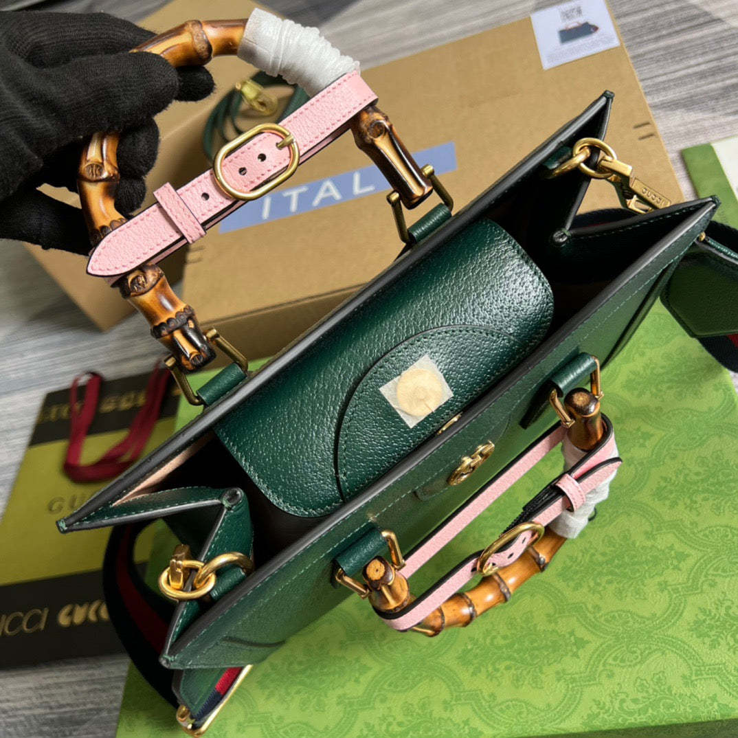 gg Diana Small Tote Bag Green For Women, Women’s Bags 11in/27cm gg ‎