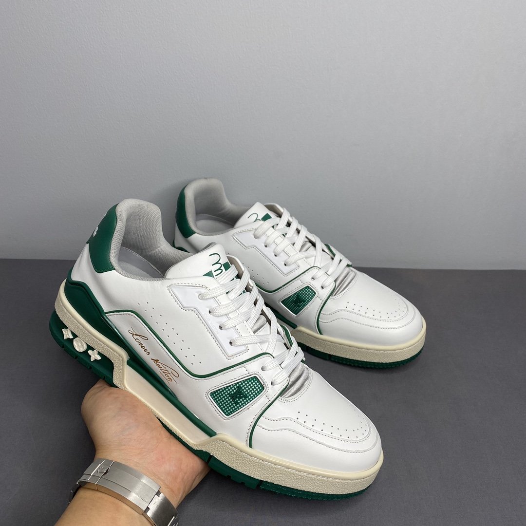 LUV TRAINER SNEAKER MIX OF MATERIALS WHITE/GREEN