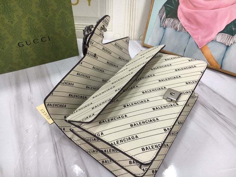 GG X BALENCIAGA THE HACKER PROJECT SMALL DIONYSUS BAG WHITE 28CM