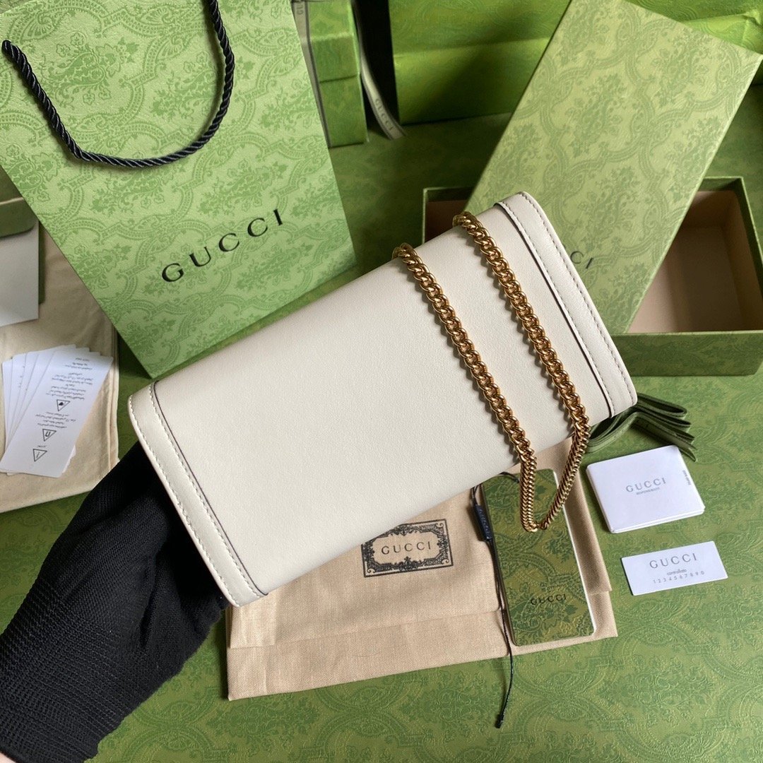 gg Diana Chain Wallet With Bamboo White For Women, Women’s Bags 7.4in/19cm gg 658243 17Q0T 9022