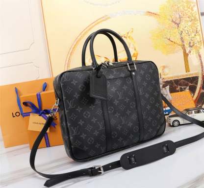 LUV 40CM PORTE DOCUMENTS VOYAGE PM BRIEFCASE BLACK M46457