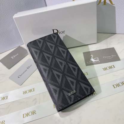 dir VERTICAL LONG WALLET BLACK CD DIAMOND CANVAS 17.5CM 2ESBC002DCO H43E