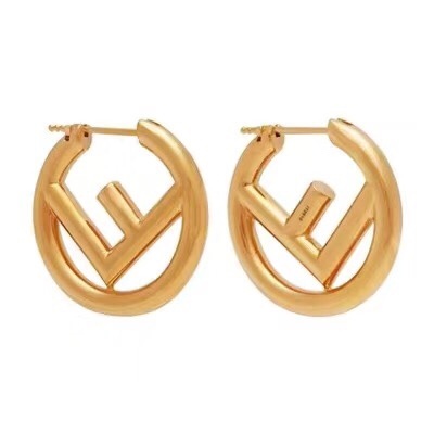 FD LOGO GOLD EARRINGS