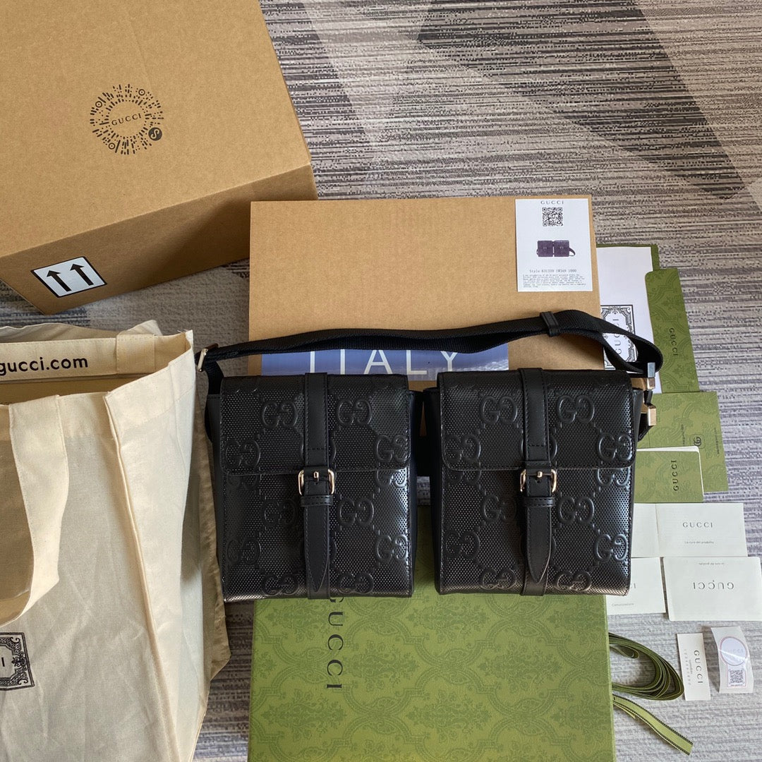 gg Signature Belt Bag Black gg Embossed For Women 12in/31cm gg