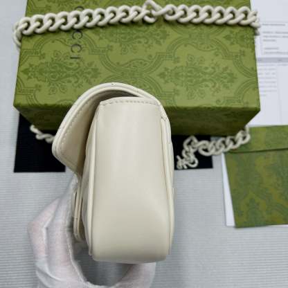 gg Marmont Super Mini Bag White For Women, Women&#8217;s Bags 6.2in/17cm gg