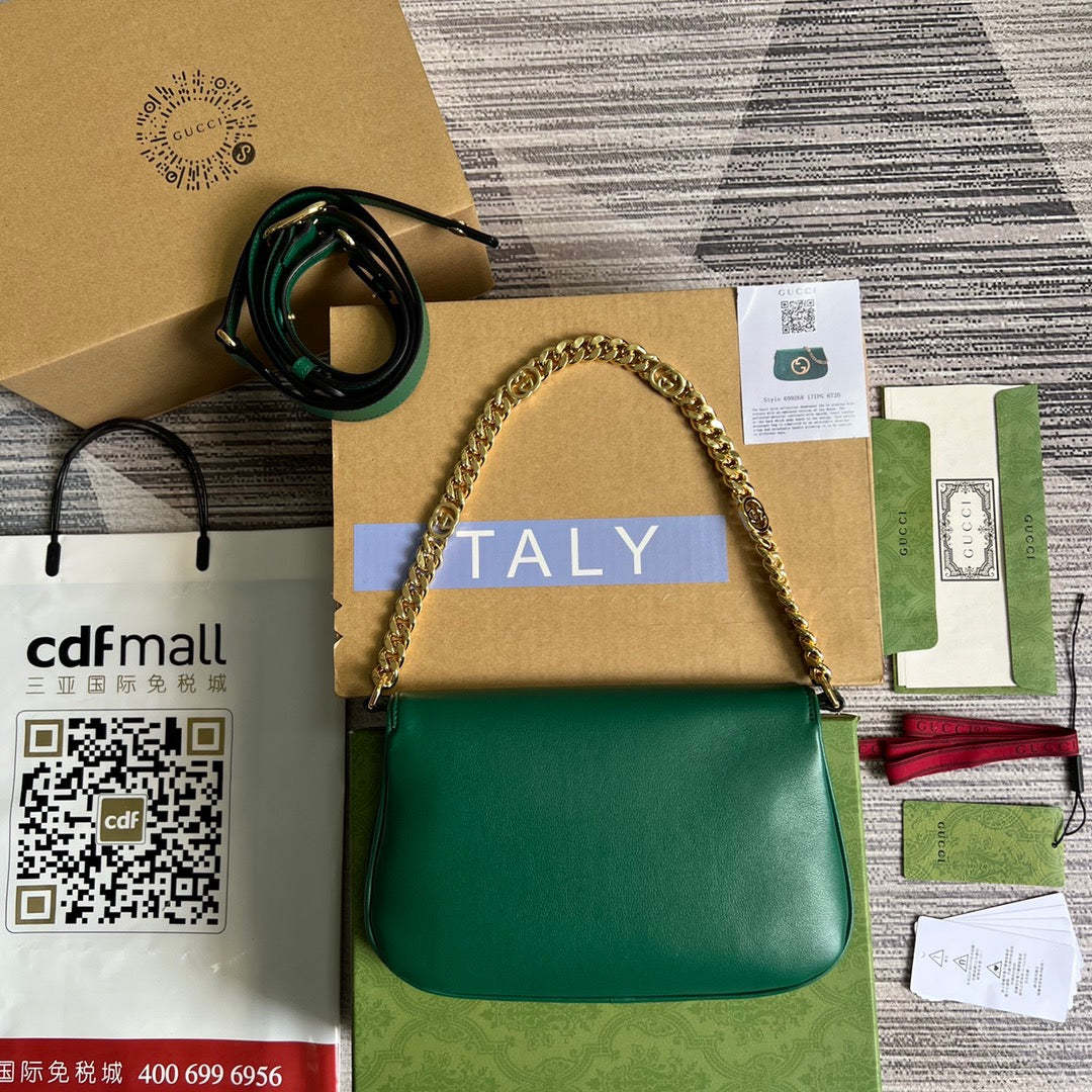 gg Blondie Shoulder Bag Green For Women, Women&#8217;s Bags 11in/28cm gg‎