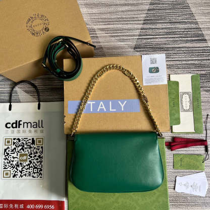 gg Blondie Shoulder Bag Green For Women, Women&#8217;s Bags 11in/28cm gg‎
