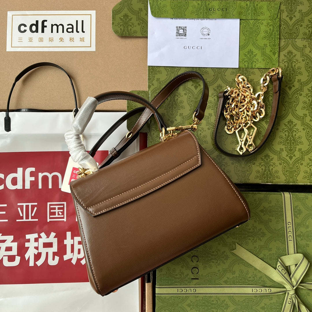 gg Ophidia gg Horsebit 1955 Mini Bag Brown For Women, Women’s Bags 8.6in/22cm gg 703848 AAA7G 2361