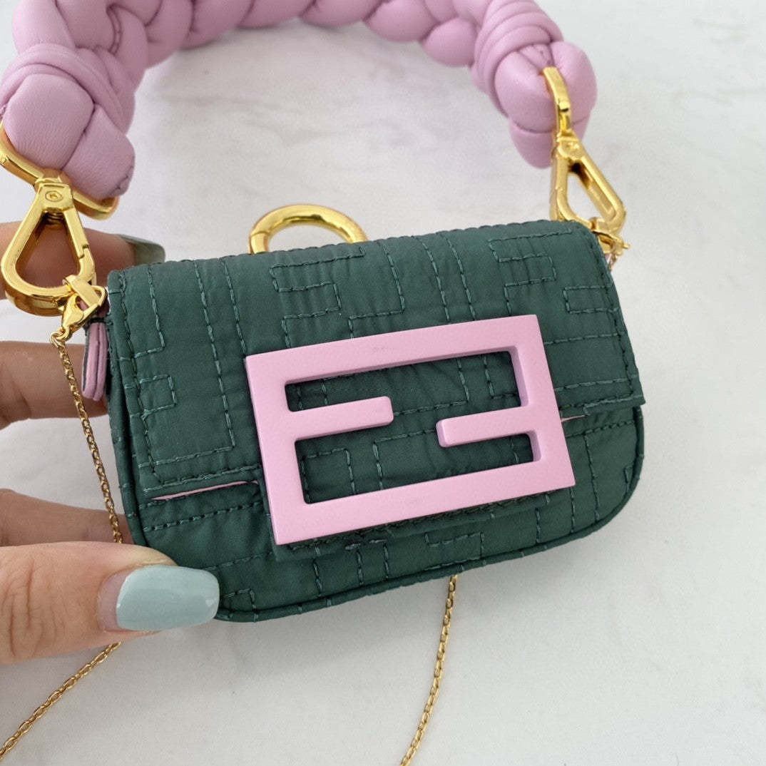 FI Nano Baguette Maxi Handle Pink and Green Bag For Woman 6.5cm/2.5in