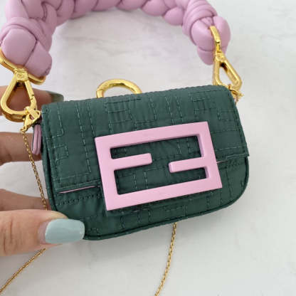 FI Nano Baguette Maxi Handle Pink and Green Bag For Woman 6.5cm/2.5in
