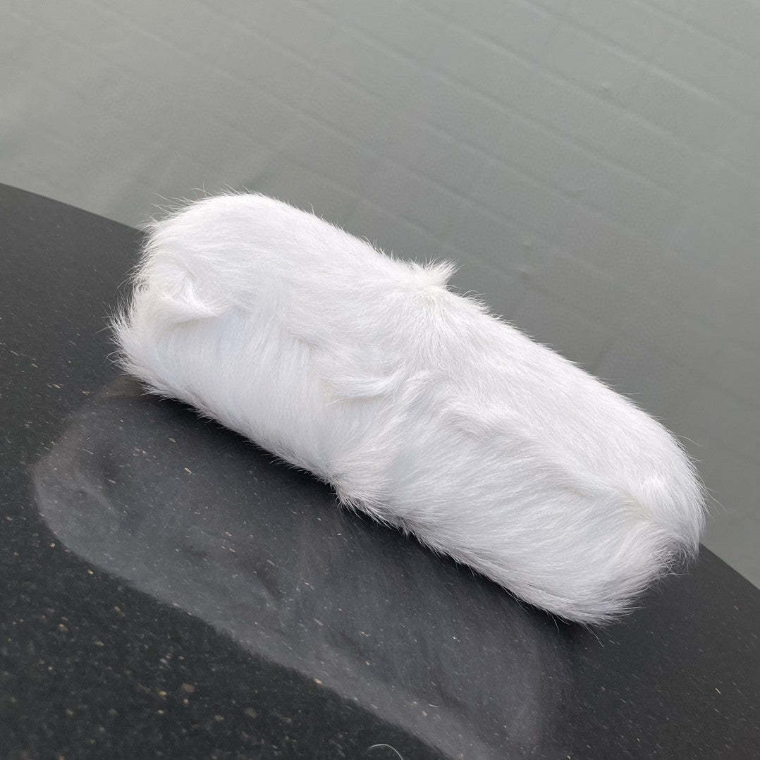 FI First Small White Fox Fur Bag For Woman 26cm/10in