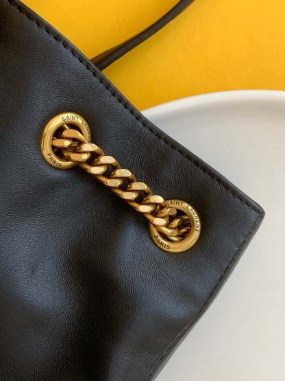 YSSL Joe Backpack In Monogram With Bronze-Toned Hardware Black For Women 11.5in/22cm YSL 6726091EL071000