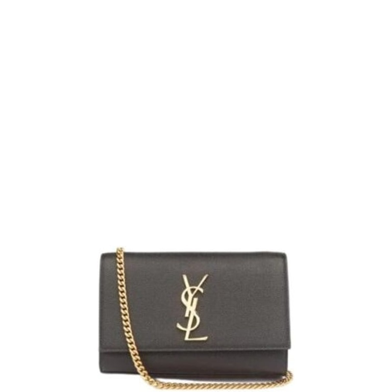 SAINT LAURENT UPTOWN YSL PLAQUE GRAINED LEATHER 18CM