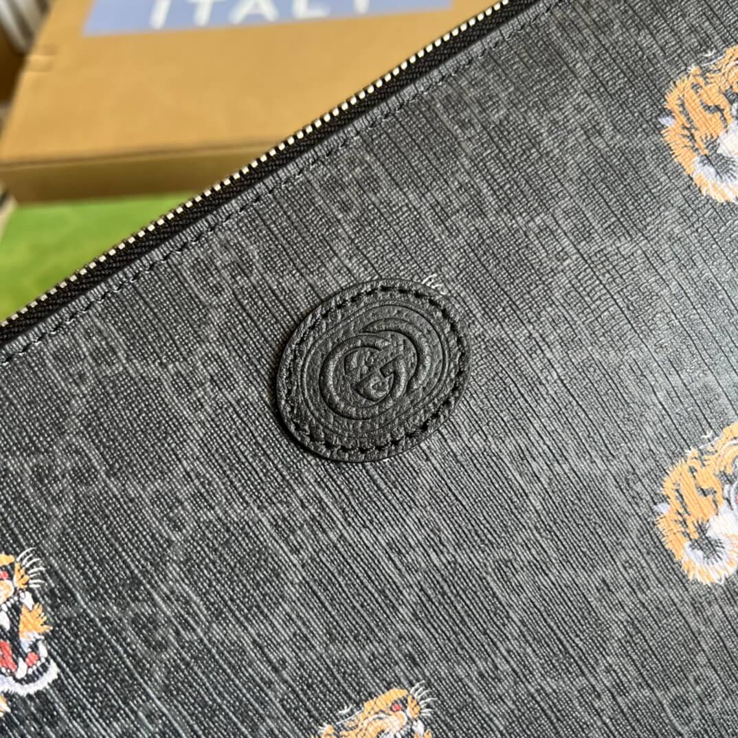 GC 709057 Sac Plat Supreme black clutch bag wallet 30cm