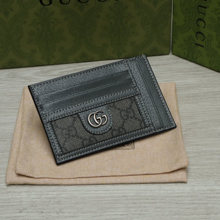 GG OPHIDIA CARD CASEGREY AND BLACK 11CM 732018 UULBN 1244