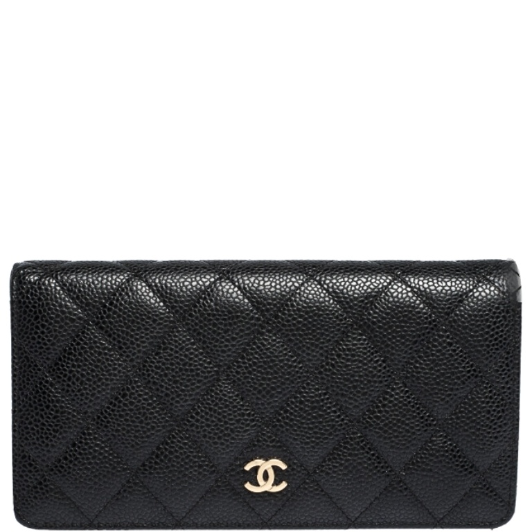 CHL BLACK CAVIAR LEATHER CLASSIC LONG FLAP WALLET 19.5CM