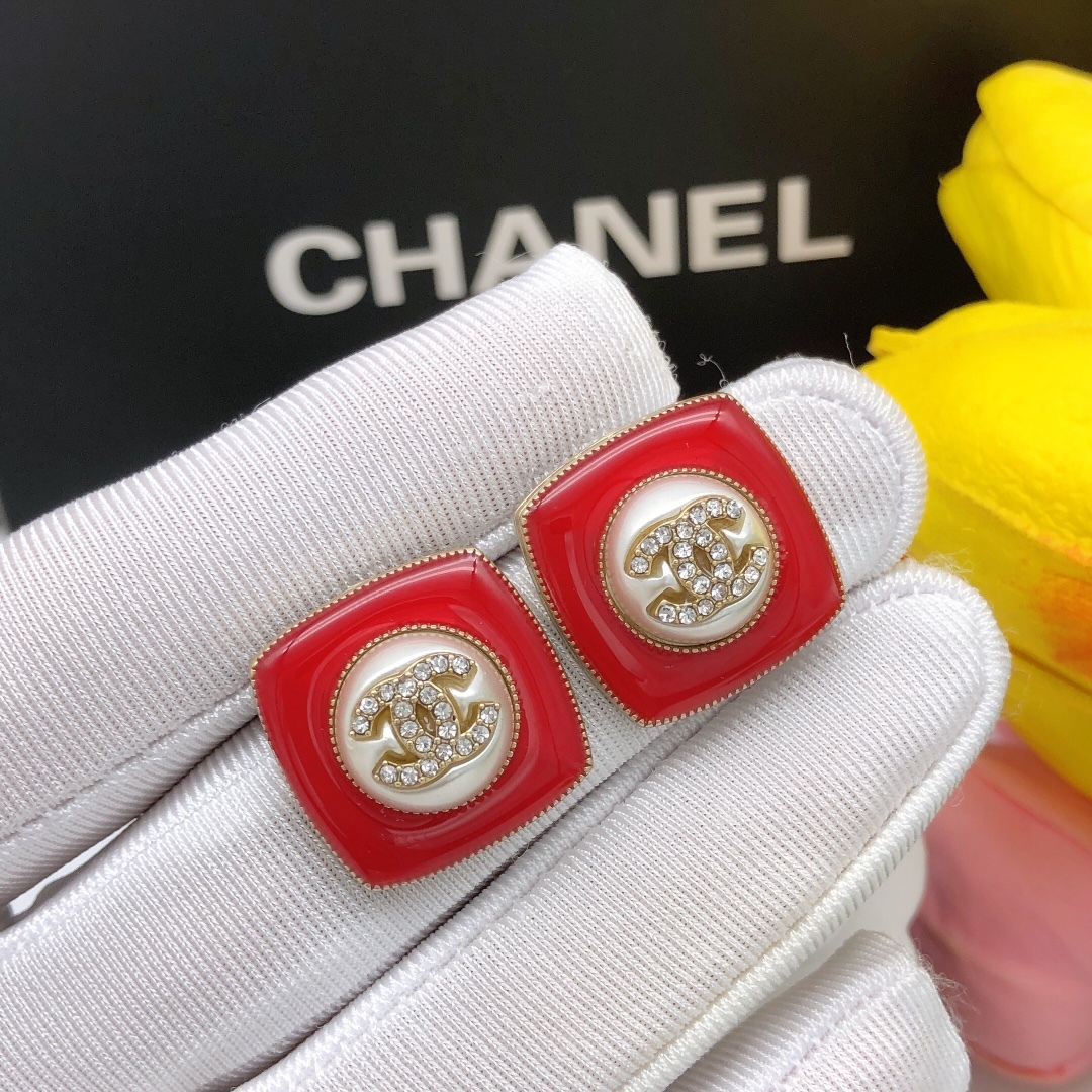 CC CC EARRINGS RED