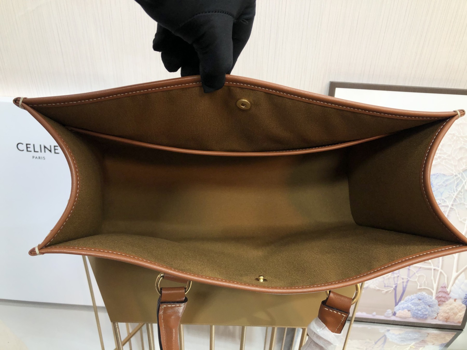 CE MINI HORIZONTAL CABAS IN TRIOMPHE CANVAS AND CALFSKIN WHITE 199742BZJ01BC