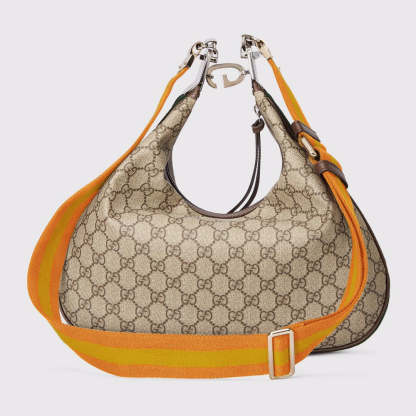 gg Atache Large Shoulder Bag Beige And Multicolor For Women, Women’s Bags 13.8in/35cm gg‎ ‎‎‎702823 96GRN 4091