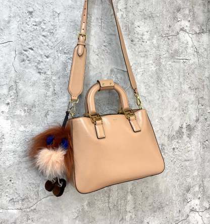 FI Medium FF Tote Shoulder Pink Bag For Woman 38cm/15in