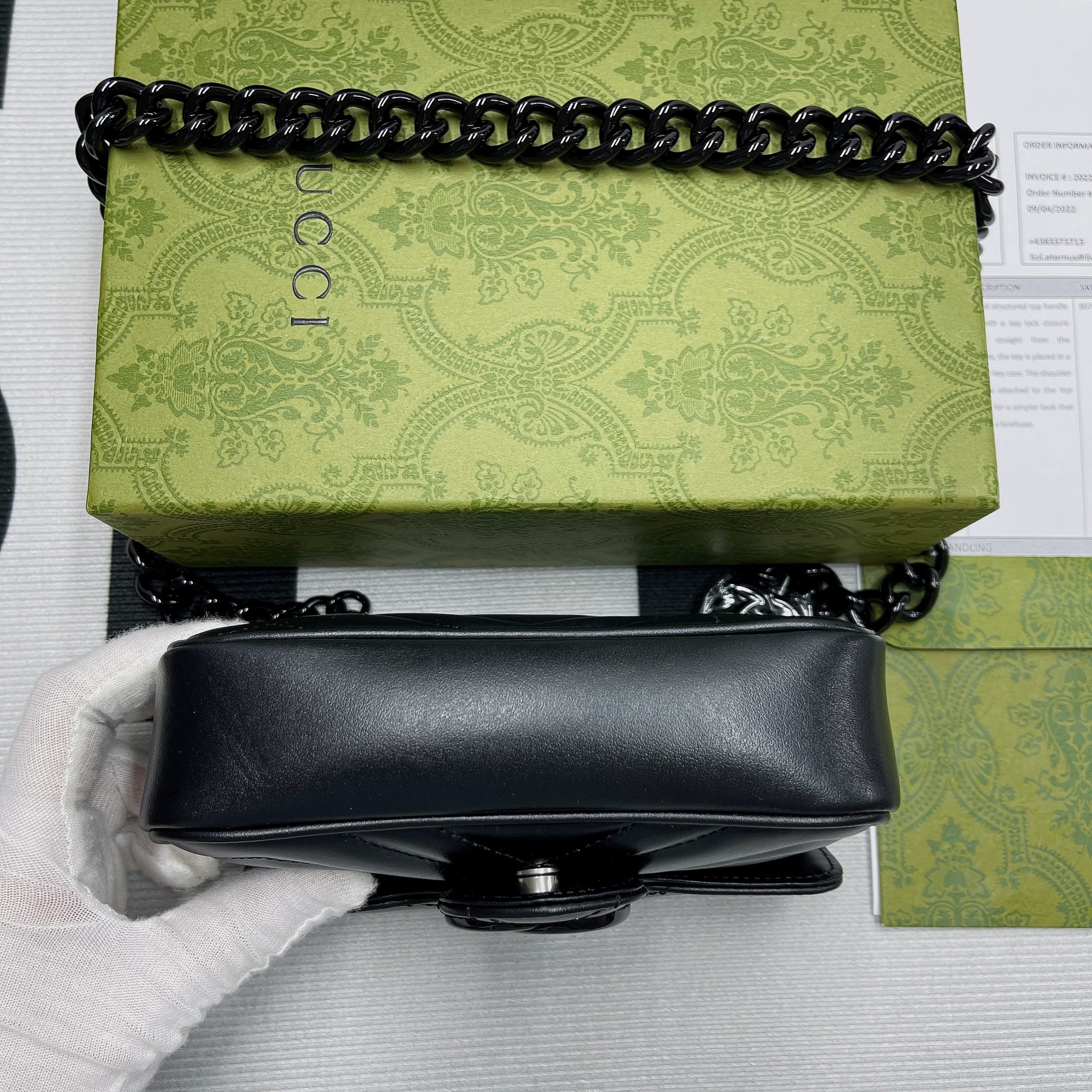 gg Marmont Super Mini Bag Black For Women, Women’s Bags 6.2in/17cm gg