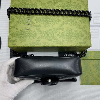 gg Marmont Super Mini Bag Black For Women, Women’s Bags 6.2in/17cm gg