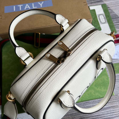 gg x Adidas Mini Duffle Bag White For Women, Women&#8217;s Bags 12.4in/32cm gg 702397 U3ZCT 8727