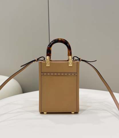 FI Sunshine Shopper Light Brown Mini Bag For Woman 13cm/5in
