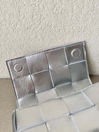 BV Mini Cassette Crossbody Bag Silver, For Women, Bags 6.9in/17.5cm