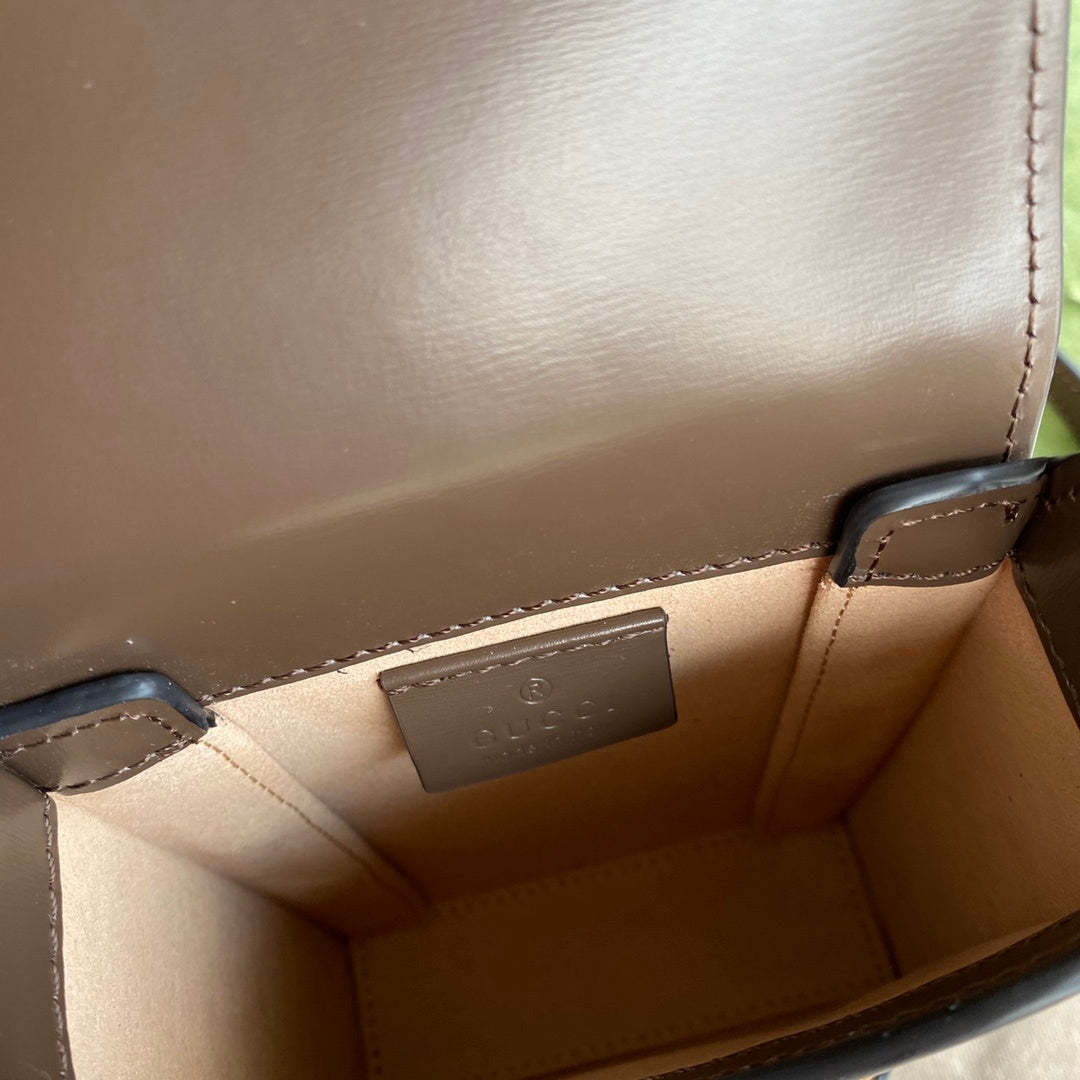 gg Horsebit 1955 Mini Bag Brown For Women And Men 6.7in/17cm gg 625615 0YK0G 2528