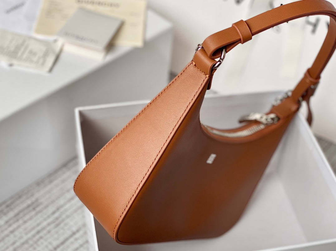 gv Small Moon Cut Out Bag Caramel Brown For Women, Handbags, Shoulder Bags 9.8in/25cm GVC