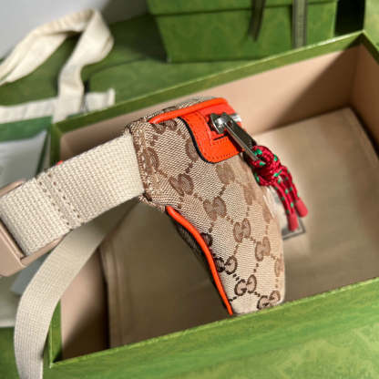 gg The North Face x gg Belt Bag Beige And Ebony Original gg Canvas For Women 8.7in/22cm 650299 GY5UN 8895