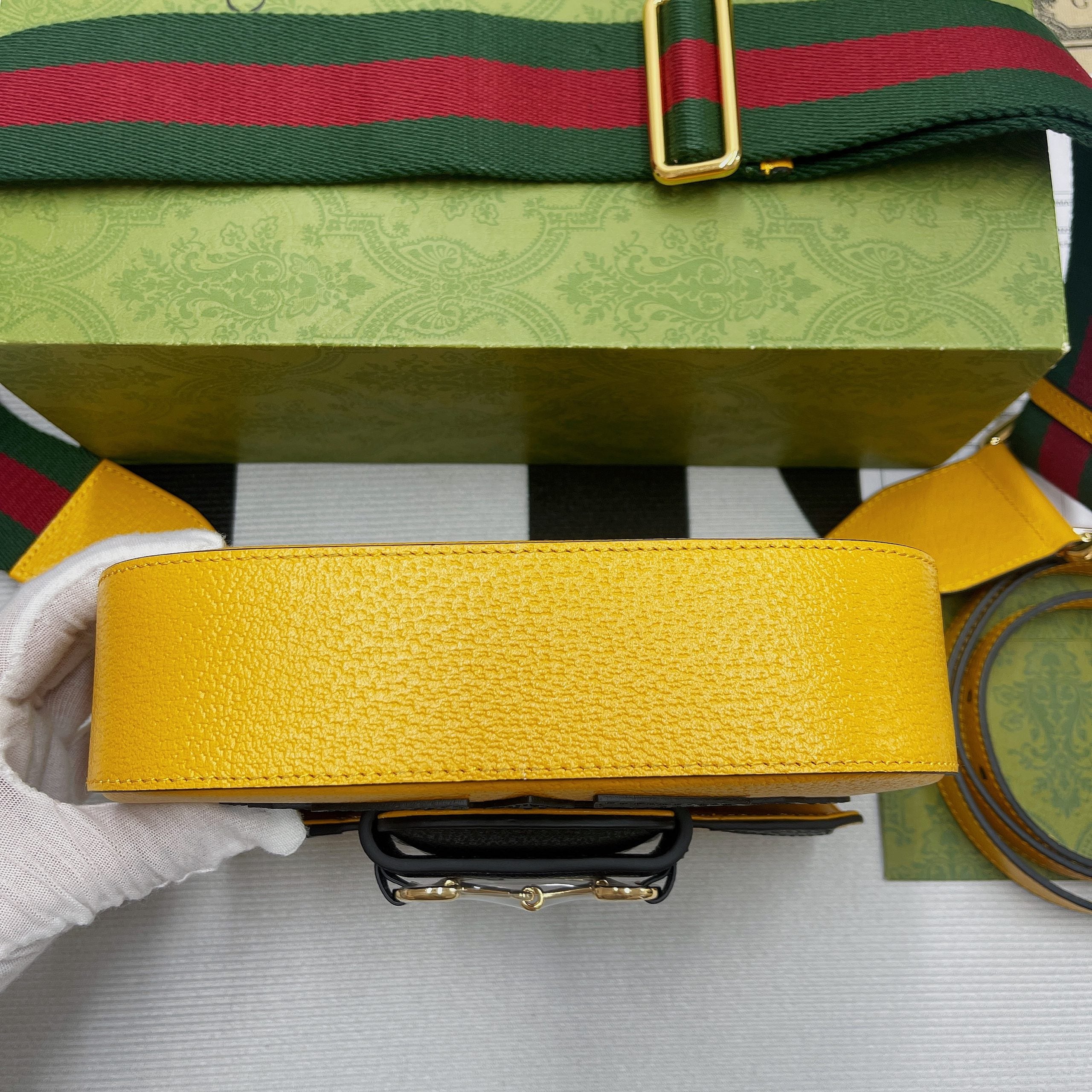 gg x Adidas Horsebit 1955 Mini Bag Yellow For Women, Women’s Bags 8.1in/21cm gg 658574 U3ZDG 7775