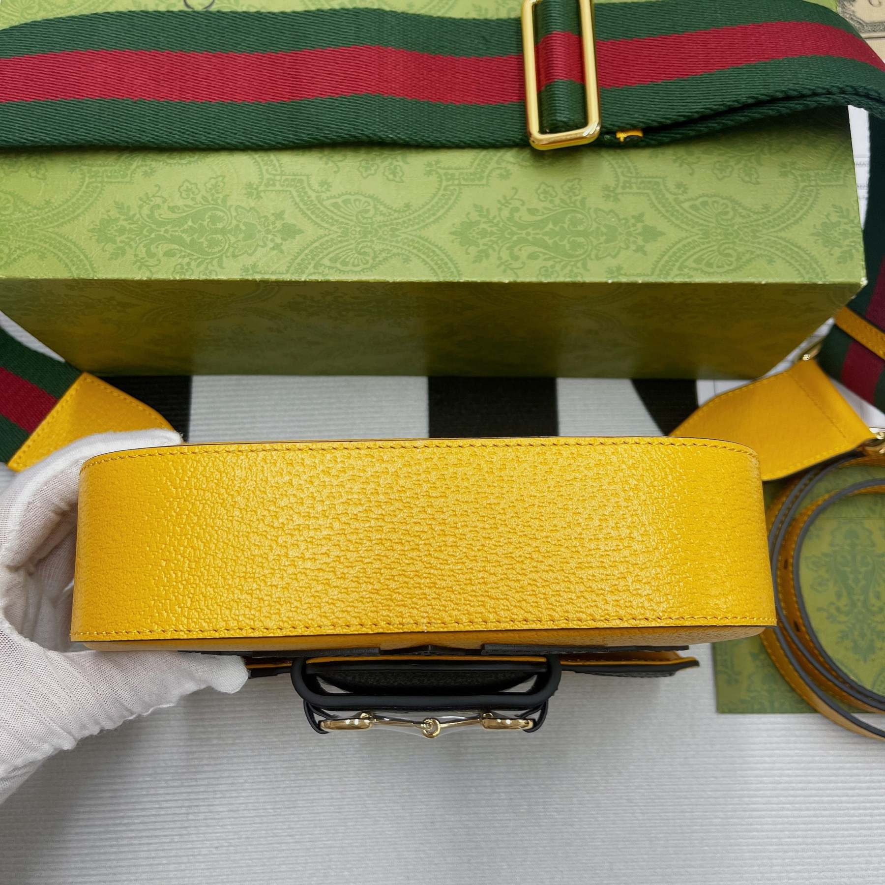 gg x Adidas Horsebit 1955 Mini Bag Yellow For Women, Women’s Bags 8.1in/21cm gg 658574 U3ZDG 7775