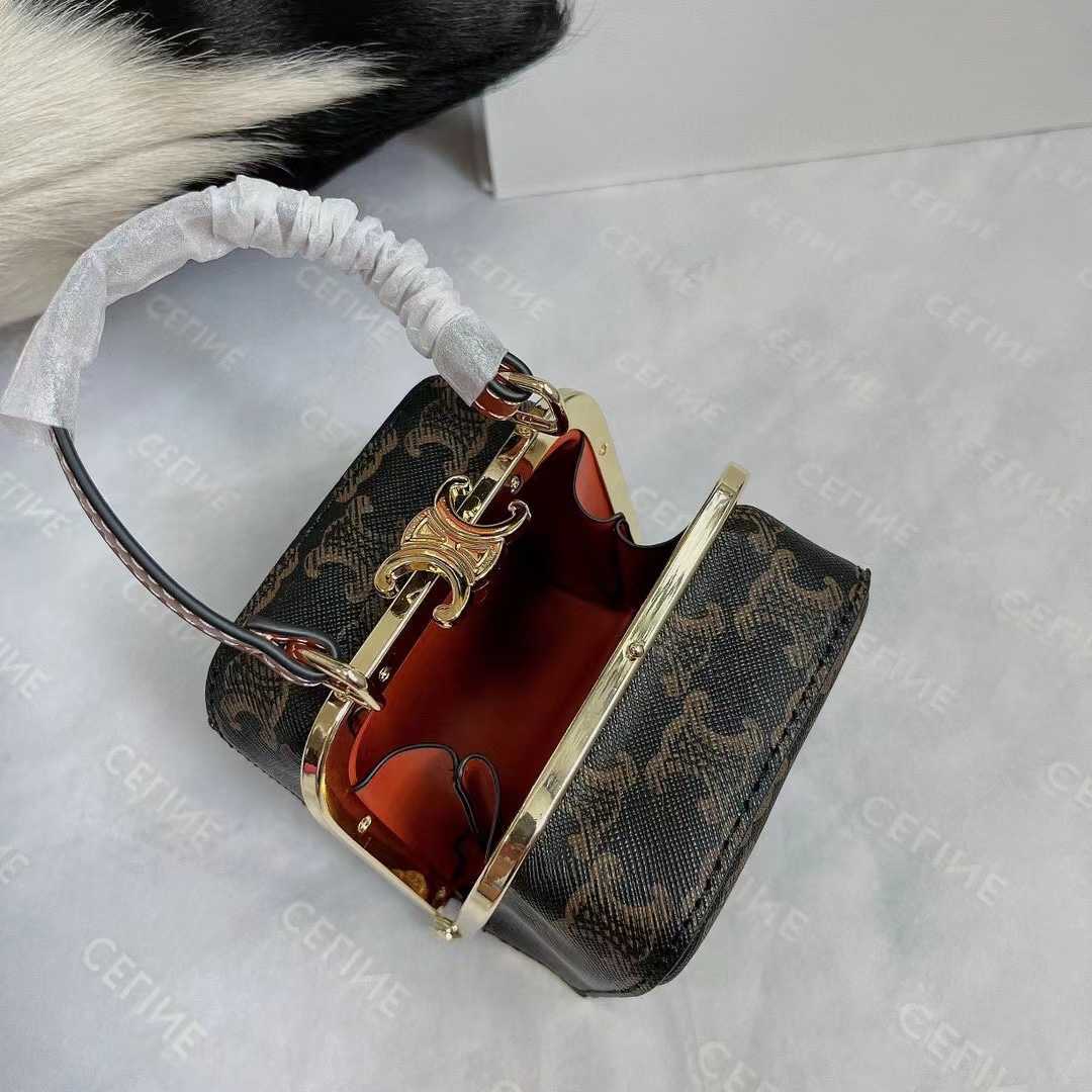 CE MINI VANITY CASE IN TRIOMPHE CANVAS AND CALFSKIN TAN 10J762CZ104LU