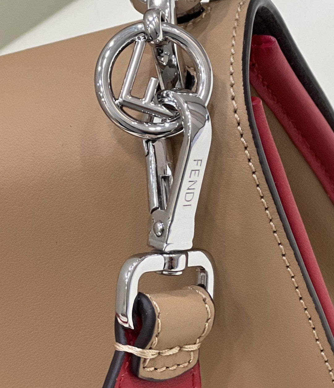 FI Kan I F Medium Brown and Red Bag For Woman 18cm/7in