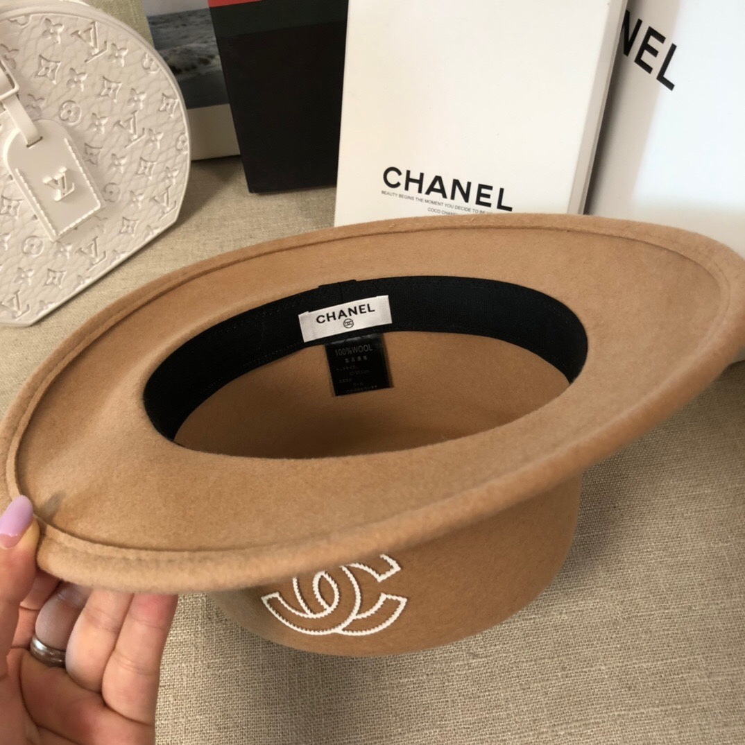 CC CC WIDE BRIM WOOL HAT BROWN