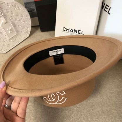 CC CC WIDE BRIM WOOL HAT BROWN