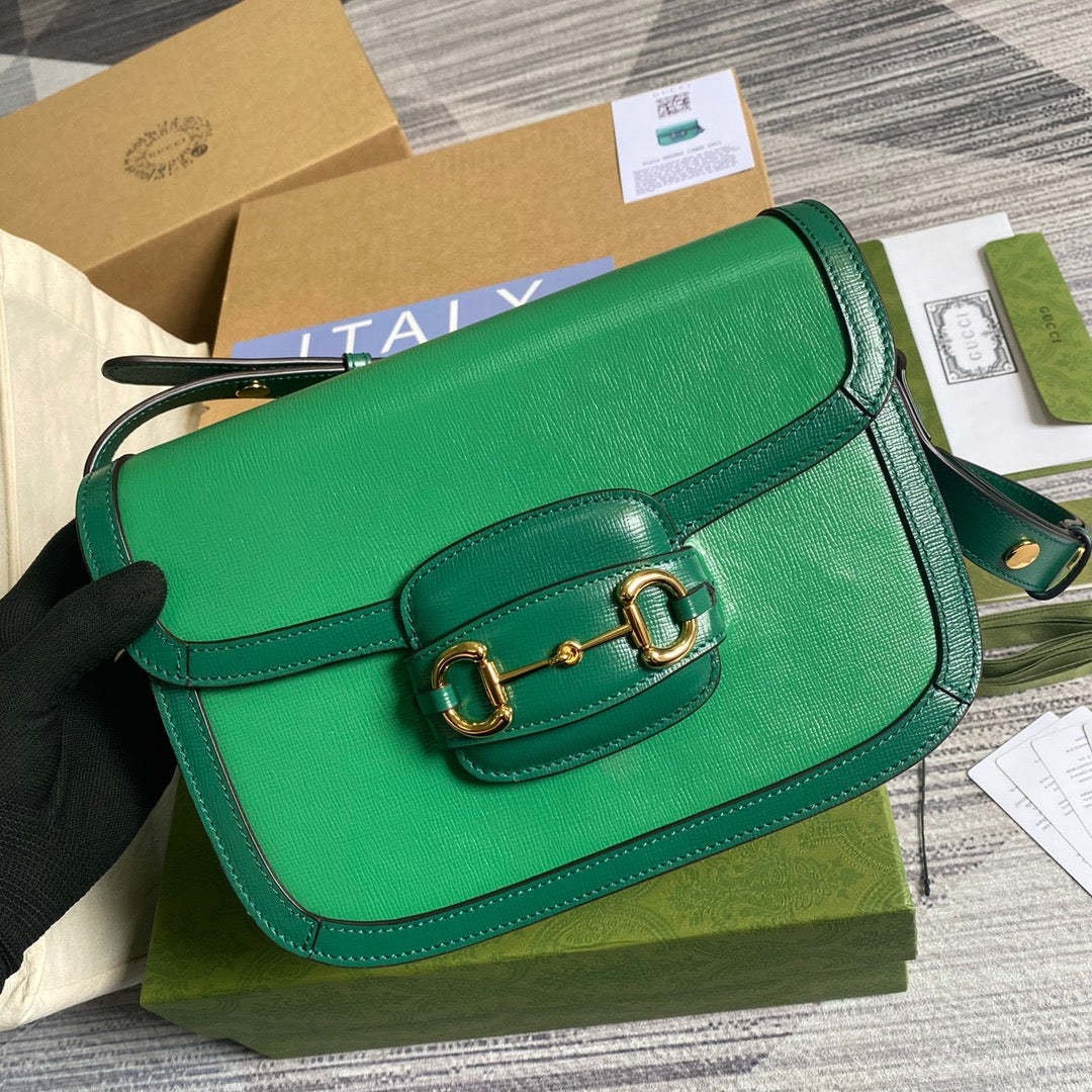 gg Horsebit 1955 Shoulder Bag Green For Women, Women&#8217;s Bags 9.8in/25cm gg