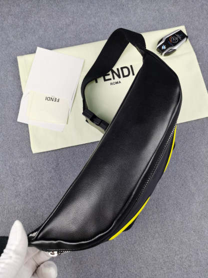 FI Little Monster Belt Bag Black/Yellow For Men, Men’s Bags 7.9in/20cm FF