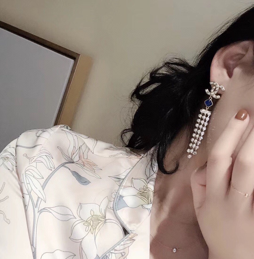 CC STRASS BLUE CRYSTAL EARRINGS