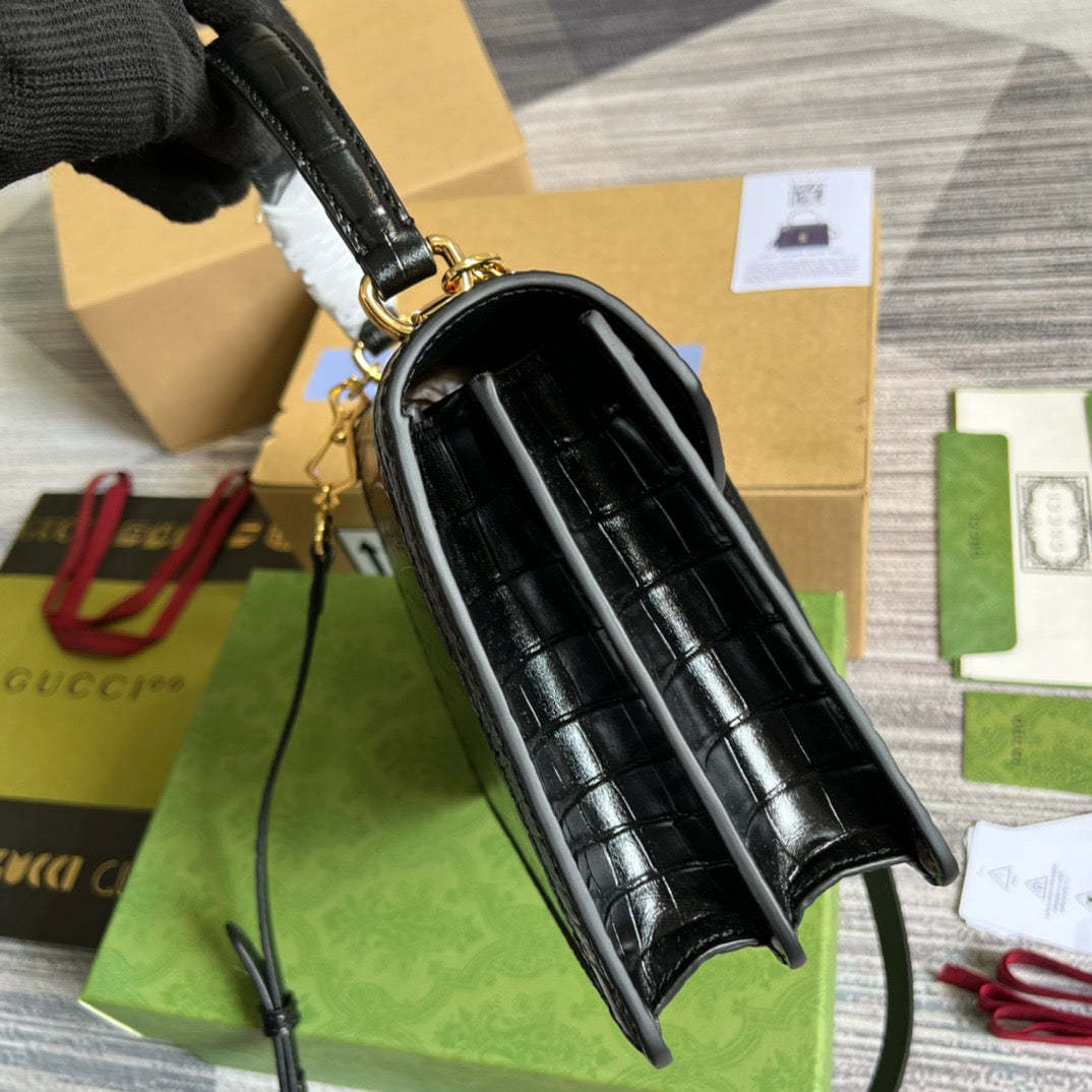 gg Ophidia Small gg Top Handle Bag Balck For Women, Women’s Bags 9.8in/25cm gg