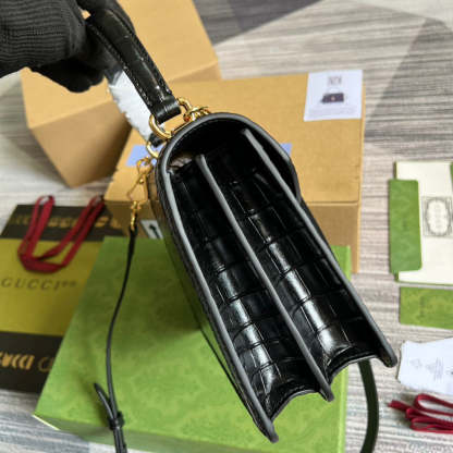 gg Ophidia Small gg Top Handle Bag Balck For Women, Women’s Bags 9.8in/25cm gg