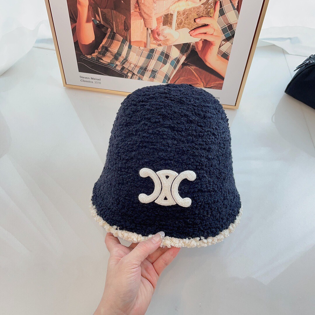 CL FLEECE WOOL BUCKET HAT DENIM BLUE