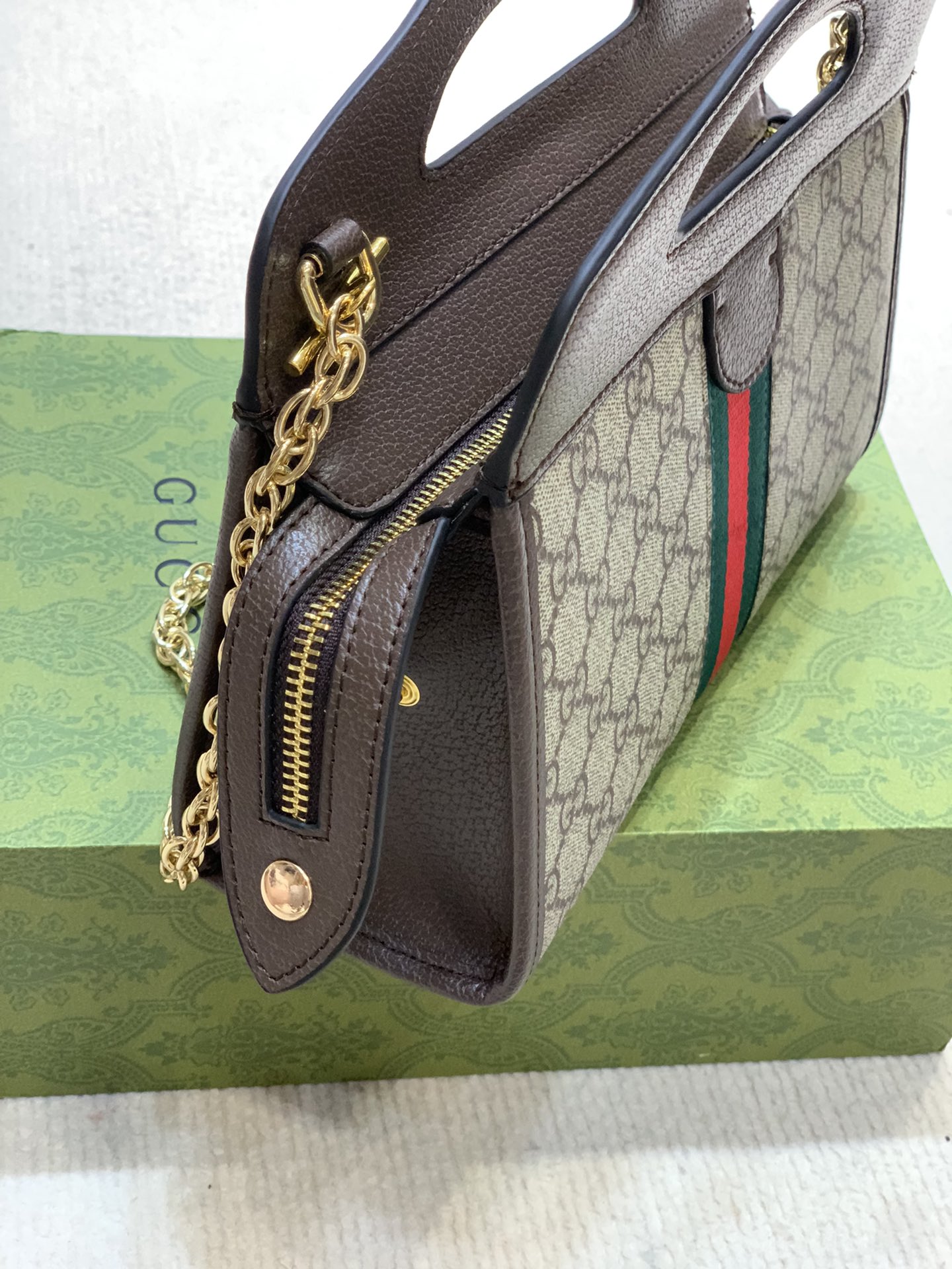 GG OPHIDIA SMALL TOTE WITH WEB 693724 96IWO 8745