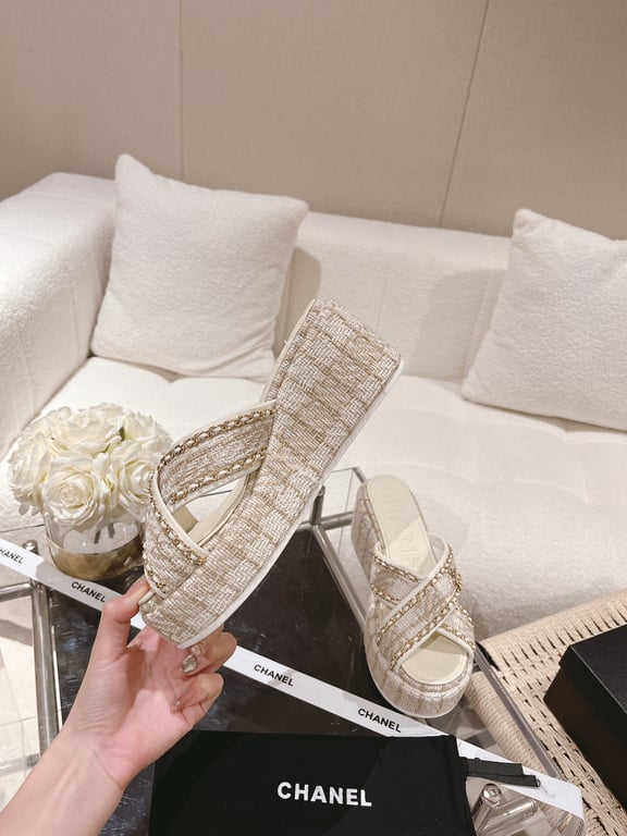 SANDAL CHL TWEED CC SANDAL WHITE