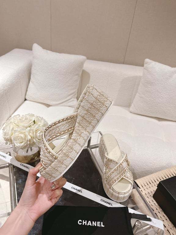 SANDAL CHL TWEED CC SANDAL WHITE